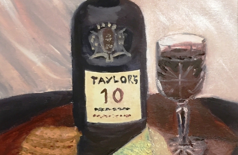 port cheese painted by Caroline Henry