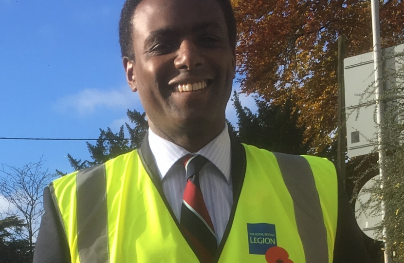 Darren Henry Marshalling for Remembrance Parade in Shrewton 2017