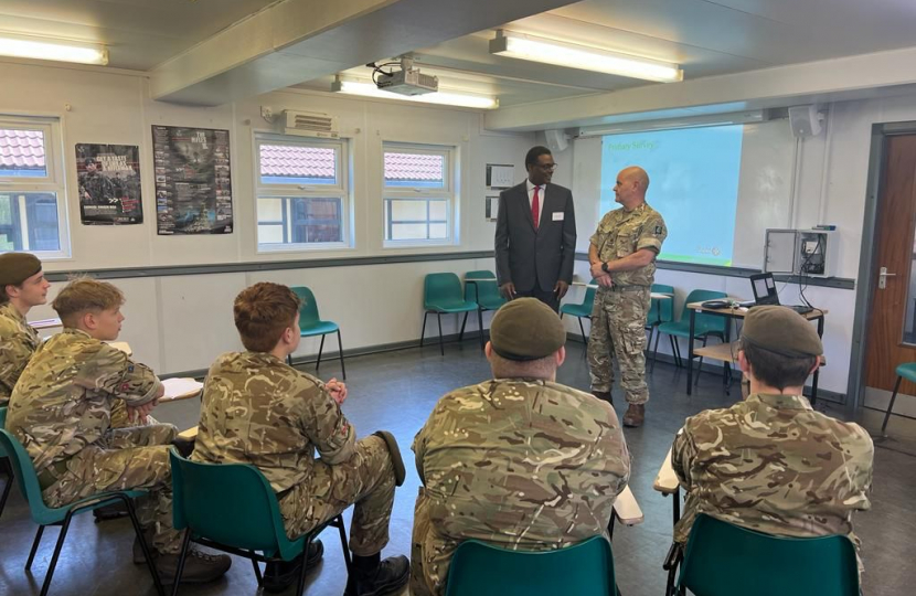 Darren Henry MP Meeting the Nottinghamshire Army Cadet Force