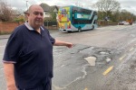 Darren Henry MP discusses with a resident the state of the roads at Bilborough Road