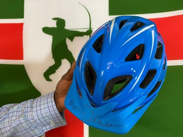 Bicycle Helmet Signed by the Prime Minister