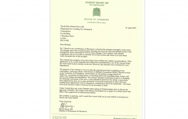 Darren Henry MP's letter to the Secretary of State for Levelling Up, Housing and Communities